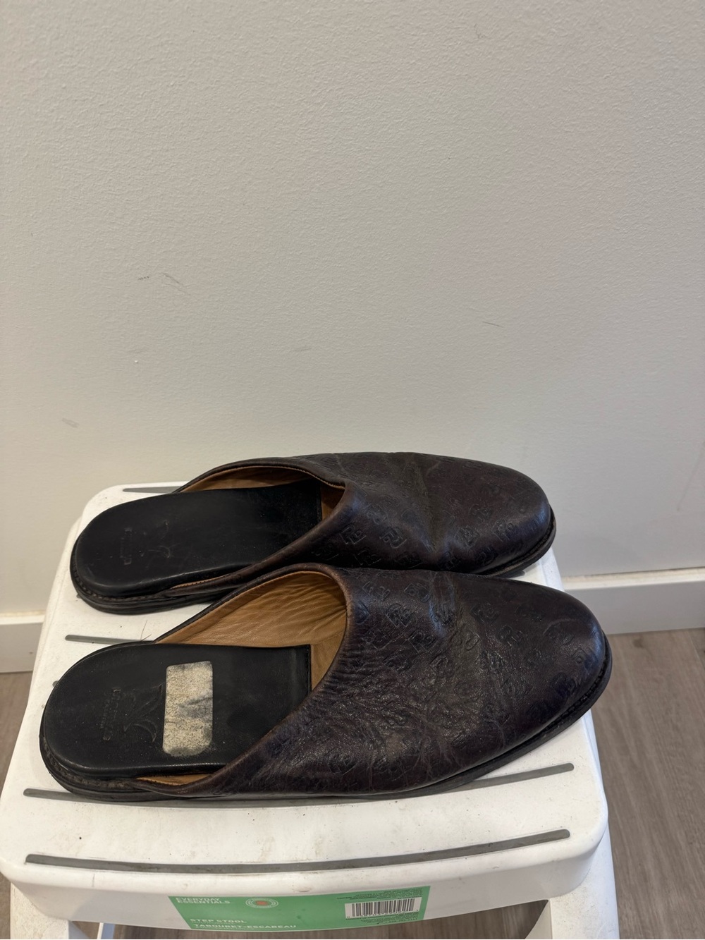 Men's Brown Leather Slip-On Mules